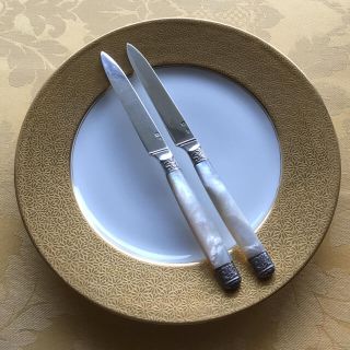 マイセン(MEISSEN)の☆御追加　フレンチ 純銀 スターリングシルバー／白蝶貝 ナイフ２本(食器)