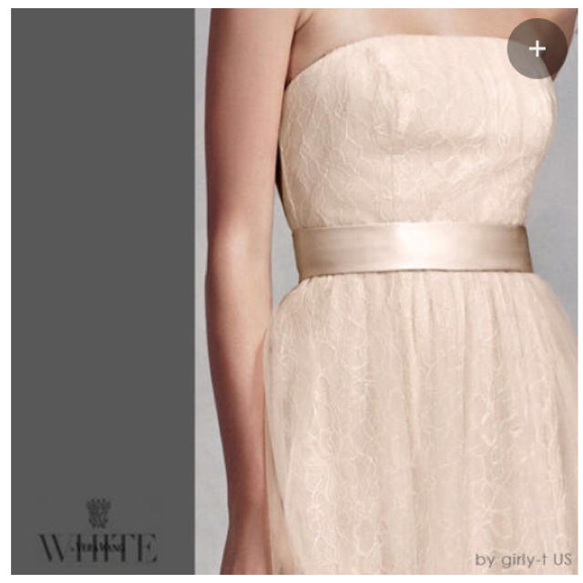 white by vera wang レースチュールドレス