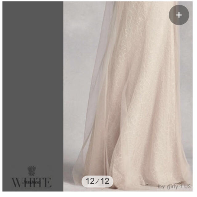 white by vera wang レースチュールドレス