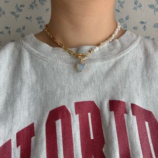 アダムエロぺ(Adam et Rope')のoriginal necklace49 ホワイトオパール 淡水パール(ネックレス)