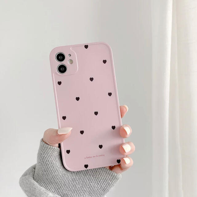 【新品未使用♡】iPhone12ケース　ピンク　ハート　量産型　かわいい　韓国 スマホ/家電/カメラのスマホアクセサリー(iPhoneケース)の商品写真