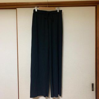 イング(INGNI)の【美品】INGNI ワイドリブパンツ ブラック(カジュアルパンツ)