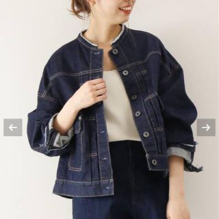 スピックアンドスパン(Spick & Span)の【5 1/2】CROP DENIM 2ND ジャケット(Gジャン/デニムジャケット)