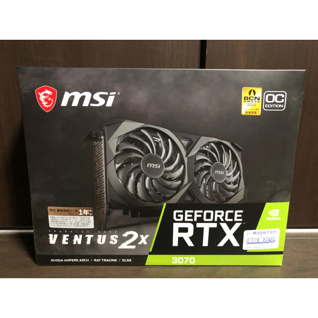 非LHR】GeForce RTX 3070 VENTUS 2X OC【中古】 最安値で 72063円