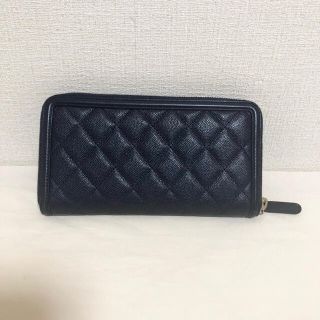 正規店購入！シャネル　CHANEL CCフィリグリーデザイン　長財布　ネイビー