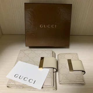 グッチ(Gucci)のGUCCI シマ　Wホック　二つ折り財布　＆　シマ　キーケース(折り財布)