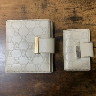 ブランド】 Gucci - GUCCI シマ Wホック 二つ折り財布 & シマ キー