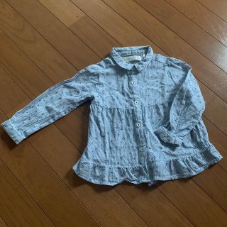 ザラキッズ(ZARA KIDS)のZARA  kids 星柄ストライプシャツ　98  2/3歳(Tシャツ/カットソー)