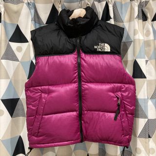 ザノースフェイス(THE NORTH FACE)の廃盤NORTH FACE ノースフェイス ヌプシ ダウンベスト ブラック×ピンク(ダウンベスト)