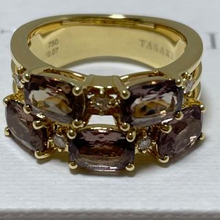 タサキ(TASAKI)のタサキ　YGK18  ダイヤ×ガーネットリング　美品(リング(指輪))