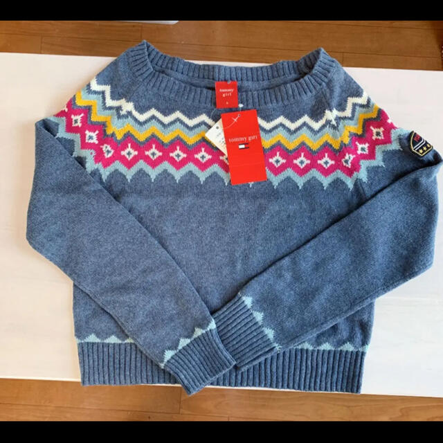 TOMMY HILFIGER(トミーヒルフィガー)のtommy girl ブルー　ニット レディースのトップス(ニット/セーター)の商品写真