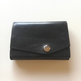 アブラサス　小さい財布　ブッテーロレザー　ブラック(折り財布)