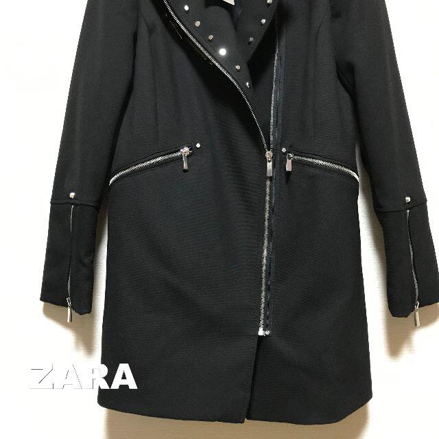 ZARA(ザラ)の【ZARA】ザラ エコレザー スタッズ ライーダースコート タグ付未使用 レディースのジャケット/アウター(毛皮/ファーコート)の商品写真