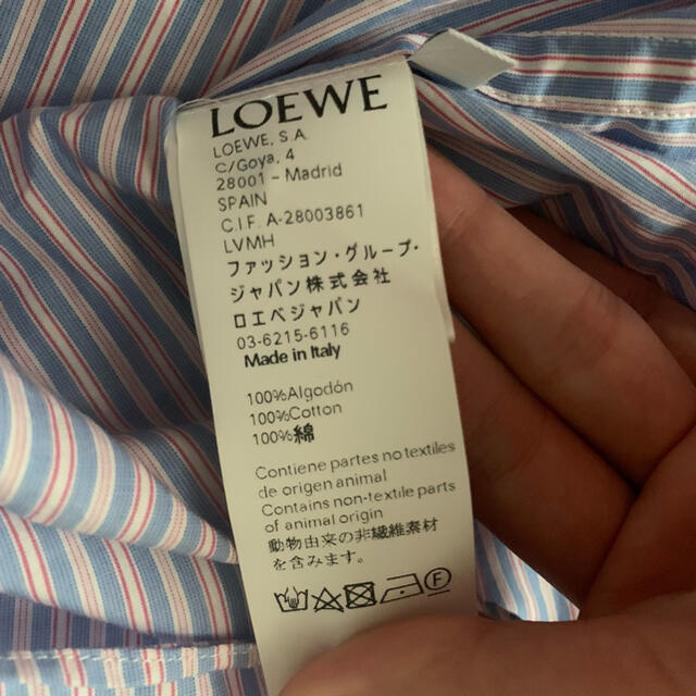 LOEWE(ロエベ)のロエベ　LOEWE バンダナ スリーブ ストライプシャツ サイズ40 メンズのトップス(シャツ)の商品写真