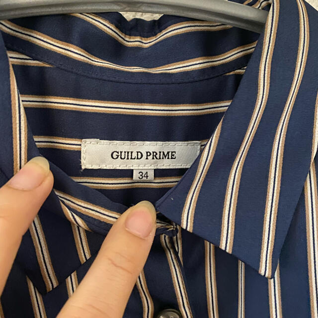 GUILD PRIME(ギルドプライム)の【専用】GUILD PRIME ストライプ　長袖ワンピース レディースのワンピース(ひざ丈ワンピース)の商品写真