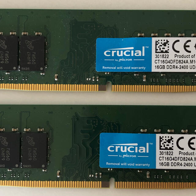 メモリCrucial DDR4-2400 16GBx2 スマホ/家電/カメラのPC/タブレット(PCパーツ)の商品写真