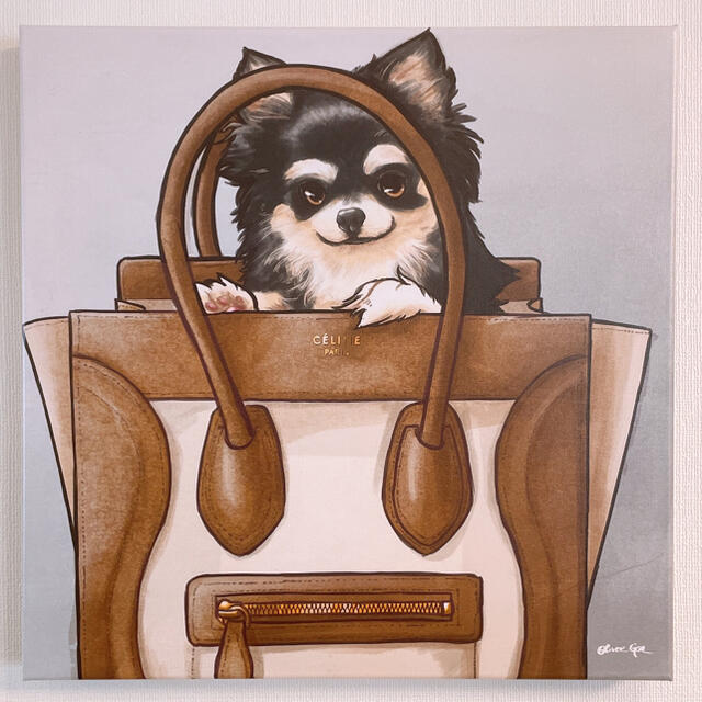【一部予約販売】アンティーク/コレクション初売り】 オリバーガル バッグ チワワ 犬 絵画 キャンバス ウォール