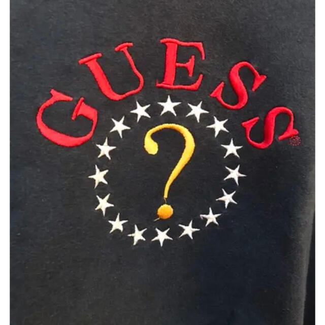 GUESS(ゲス)のトレーナー90s USA製 ゲス GUESS 刺繍ロゴ スウェット ネイビー紺色 レディースのトップス(トレーナー/スウェット)の商品写真