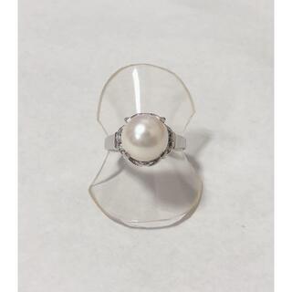 ☆仕上済☆ Pt900 プラチナ パール 真珠 ダイヤモンドリング レディース(リング(指輪))