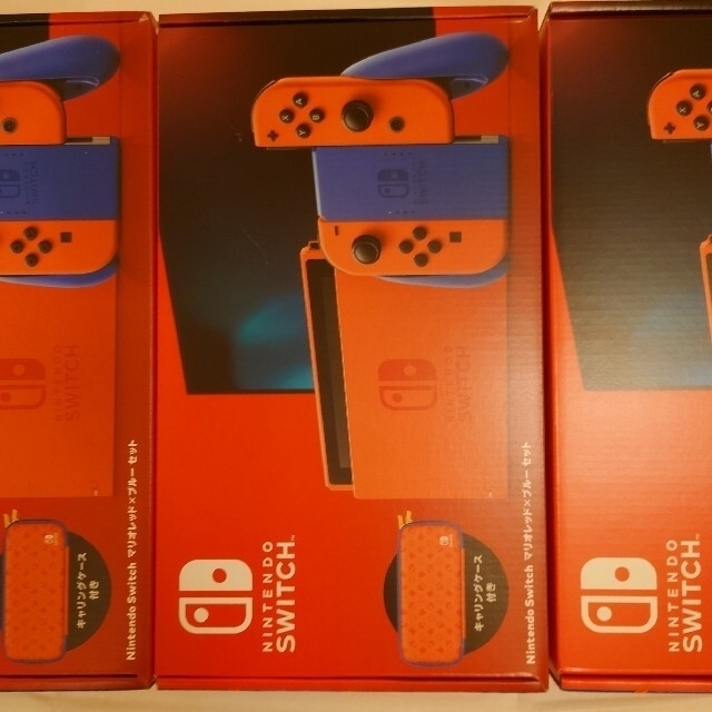 Nintendo Switch マリオレッド×ブルー セット × 3台 エンタメ/ホビーのゲームソフト/ゲーム機本体(家庭用ゲーム機本体)の商品写真