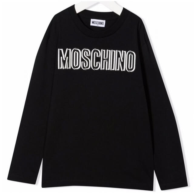 MOSCHINO(モスキーノ)のモスキーノ　シルバーロゴ　ロングTシャツ　ブラック　14 メンズのトップス(Tシャツ/カットソー(七分/長袖))の商品写真