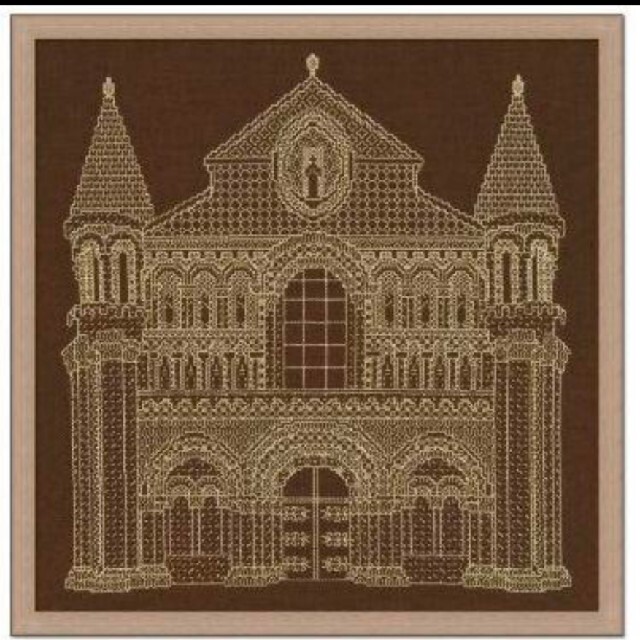 ブラックワーク刺繍図案「Notre Dame　La Grande」 ハンドメイドの素材/材料(型紙/パターン)の商品写真