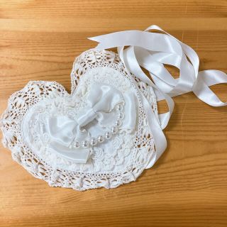 アンジェリックプリティー(Angelic Pretty)のハート型ヘッドドレス　白　ホワイト(その他)