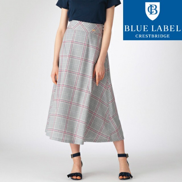 2022人気特価 BLUE BURBERRY LABEL 36 スカート ブルーレーベルクレストブリッジ タグ付き 新品 - ひざ丈スカート