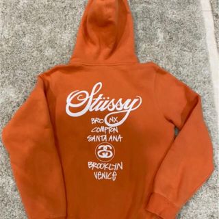 海外限定 ステューシー Stussy LINK パーカー XL オレンジ 裏起毛