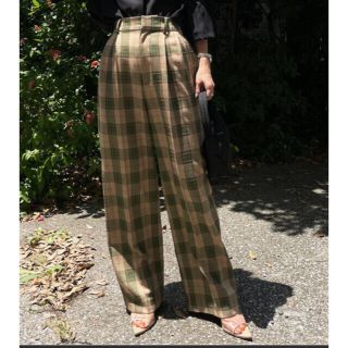 アメリヴィンテージ(Ameri VINTAGE)のAmeri vintage 2TUCKS STRAIGHT PANTS チェック(カジュアルパンツ)