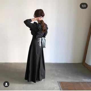 ザラ(ZARA)の美品　mite バックロープスカート　ブラック　M(ロングスカート)