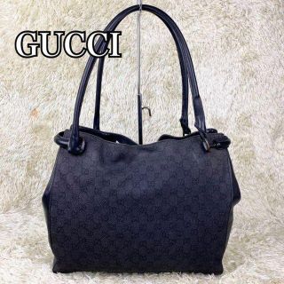 Gucci - 極美品 GUCCI トートバッグ レザー キャンバス gg柄 シマ