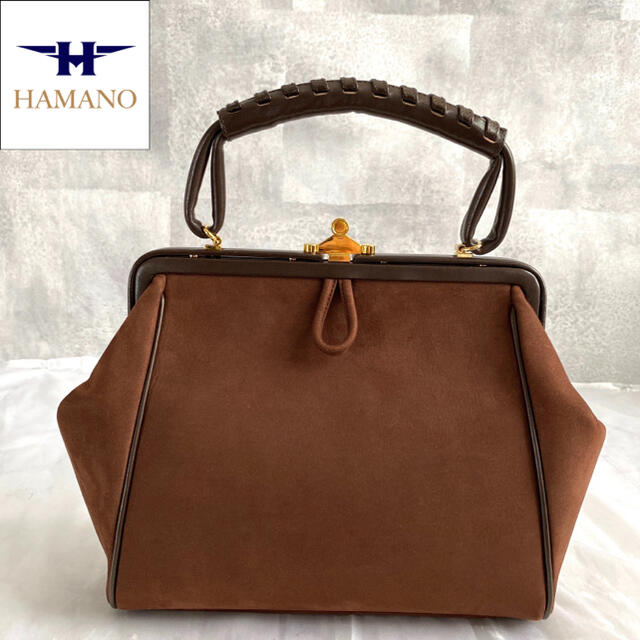 濱野皮革工藝/HAMANO(ハマノヒカクコウゲイ)の【HAMANO】濱野皮革工藝 皇室御用達 フォーマル スウェード ハンドバッグ レディースのバッグ(ハンドバッグ)の商品写真