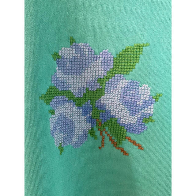 ビンテージ 80s 花柄 刺繍 スウェット トレーナー