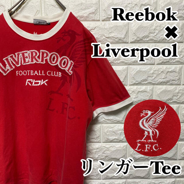 トップス【Reebok×Riverpool】リンガーTee 刺繍ロゴ リバプール