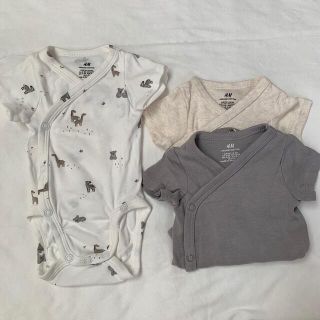 エイチアンドエイチ(H&H)のH&M 50サイズロンパース3枚セット(ロンパース)