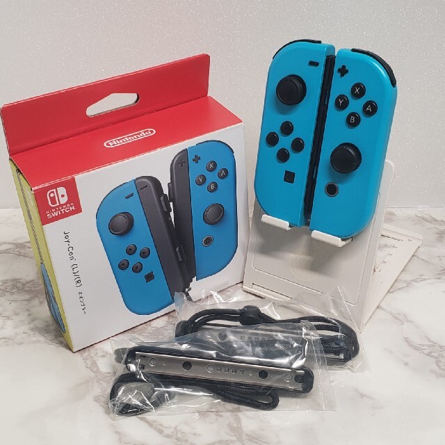 美品  Switch  ジョイコン　ネオンブルー　完品セット