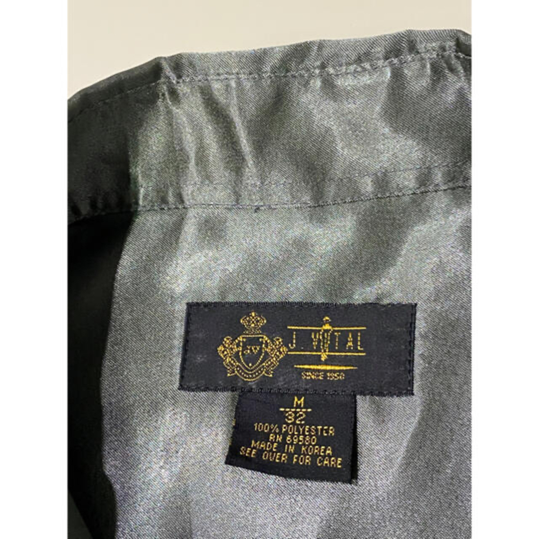 古着 ビンテージ 長袖 シャツ オーバーサイズ ポリシャツ ダーク シルバー レディースのトップス(シャツ/ブラウス(長袖/七分))の商品写真