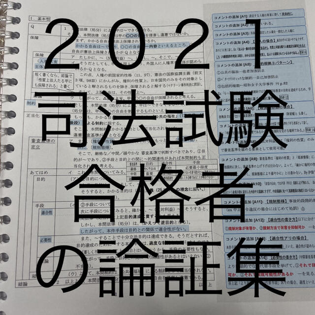 紙媒体】2021年司法試験合格者使用の自作論証集-