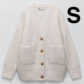 ザラ(ZARA)のZARA ポケット付きニットカーディガン　S(カーディガン)