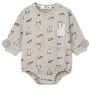 シマムラ(しまむら)のmiffy ミッフィー 70-80 長袖 baby ロンパース miffy総柄 (ロンパース)