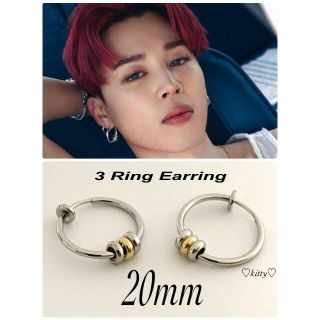 【3リングイヤリング 22mm 2個1セット】BTS JIMIN(ピアス(両耳用))