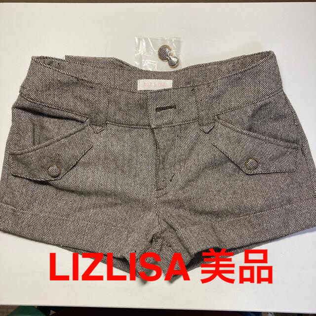 LIZ LISA(リズリサ)のLIZLISA ツイード風 ショートパンツ リボン ブラウン 替えボタン付き レディースのパンツ(ショートパンツ)の商品写真