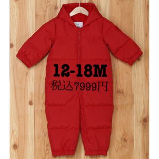 gap パファー スノースーツ 12-18 RED ベビー 防寒 ジャンプスーツ(カバーオール)