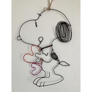 スヌーピー(SNOOPY)のガーランド　ワイヤークラフト　ワイヤーアート　スヌーピー　ハンドメイド(インテリア雑貨)