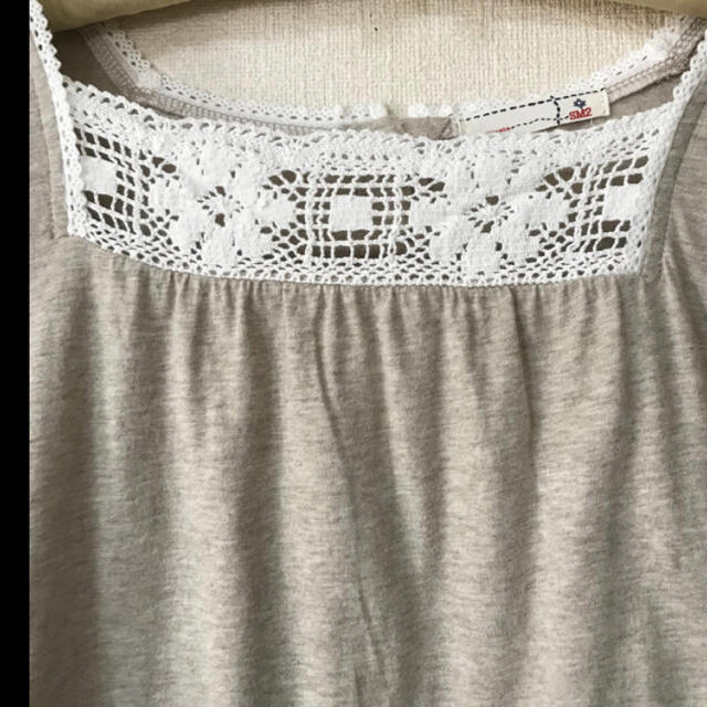 SM2(サマンサモスモス)のサマンサモスモスコットンレース付きTシャツ レディースのトップス(カットソー(半袖/袖なし))の商品写真