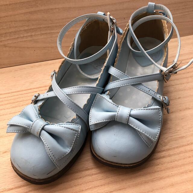 tea party shoes サックス　Lサイズ