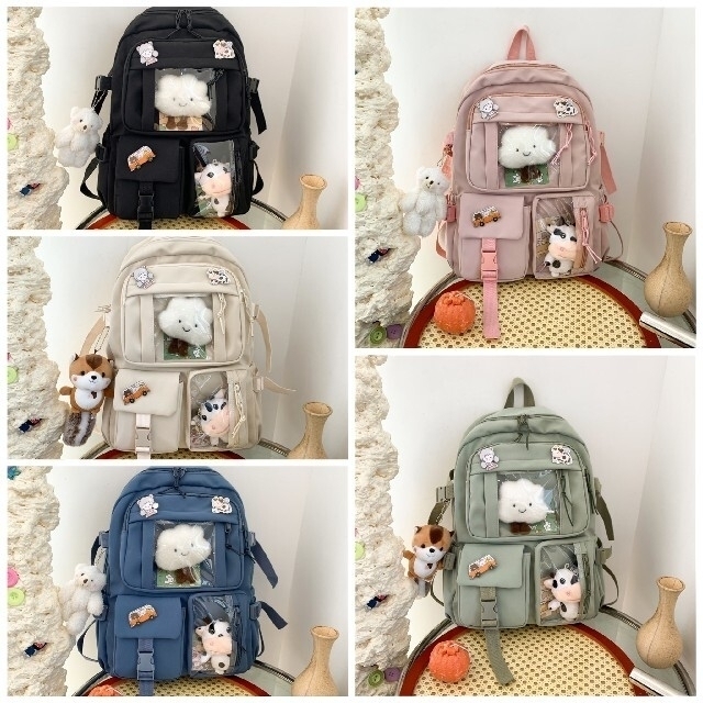 ♡シンプル♡韓国リュック♡ホワイト 大容量 学生 通勤 通学 旅行 人気 レディースのバッグ(リュック/バックパック)の商品写真