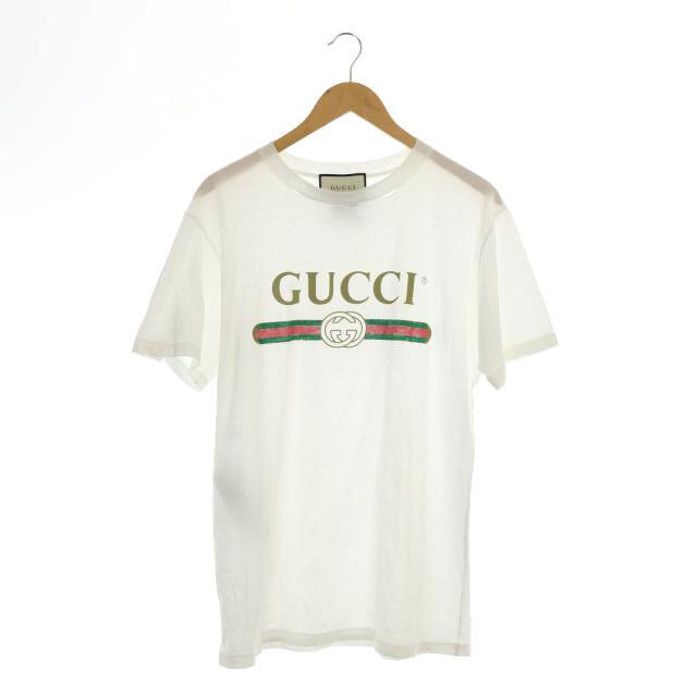 高品質】 Gucci 457095 白 カットソー Tシャツ コットン オーバー