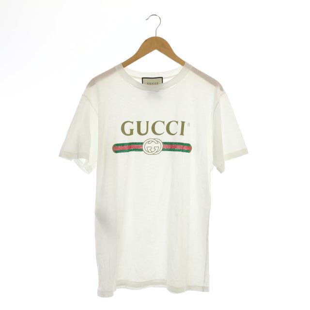 Gucci - グッチ ロゴ オーバーサイズ コットン Tシャツ カットソー 白